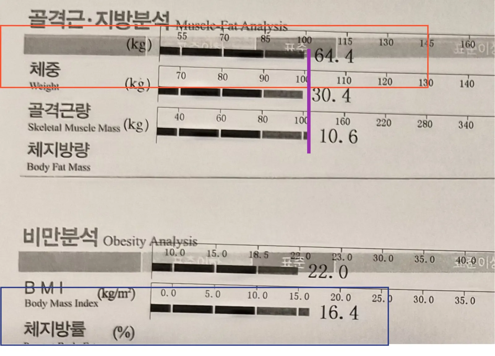 복용 후 인바디 결과